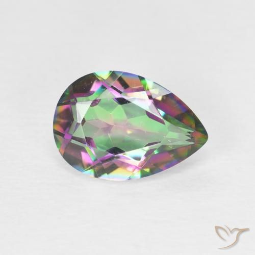Cuarzo Místico Multicolor natural de 1.67 ct, En forma de pera, VVS-VS