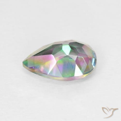 Cuarzo Místico Multicolor natural de 1.67 ct, En forma de pera, VVS-VS