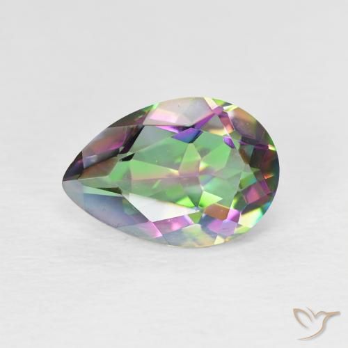 1.94ct Natural Multicolor Cuarzo Místico, En forma de pera, VVS-VS