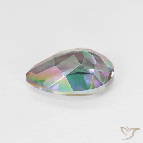Cuarzo Místico Multicolor natural de 1.94 ct, En forma de pera, VVS-VS