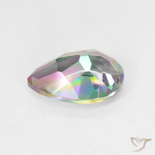 Cuarzo Místico Multicolor natural de 1.93 ct, En forma de pera, VVS-VS