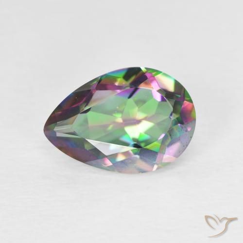 1.92ct Natural Multicolor Cuarzo Místico, En forma de pera, VVS-VS