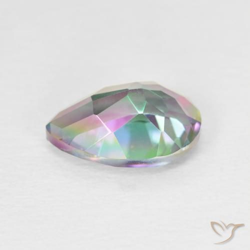 Cuarzo Místico Multicolor natural de 1.92 ct, En forma de pera, VVS-VS