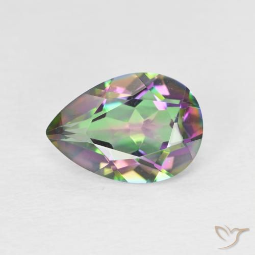 1.75ct Natural Multicolor Cuarzo Místico, En forma de pera, VVS-VS