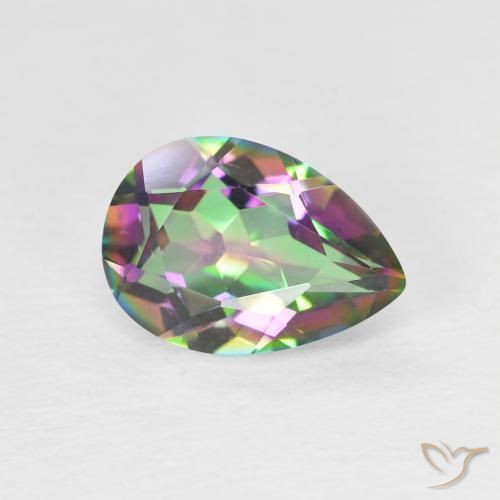 Cuarzo Místico Multicolor natural de 1.75 ct, En forma de pera, VVS-VS