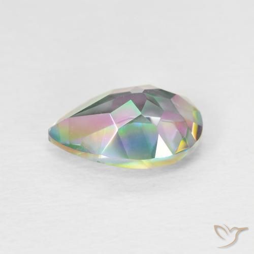 Cuarzo Místico Multicolor natural de 1.75 ct, En forma de pera, VVS-VS