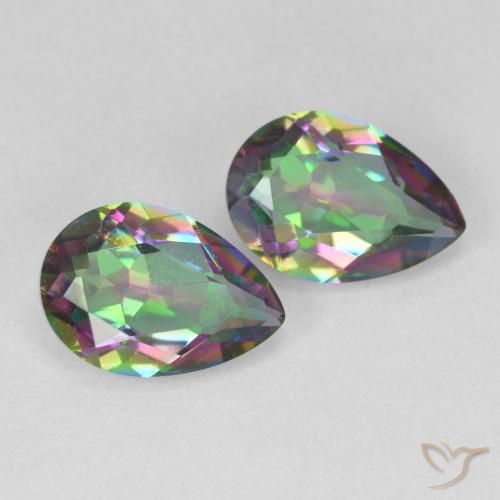 Gemas de Cuarzo Místico Multicolor natural de 3.70 ct, En forma de pera, VVS-VS