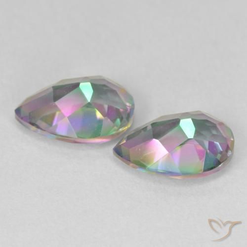 Gemas de Cuarzo Místico Multicolor natural de 3.70 ct, En forma de pera, VVS-VS