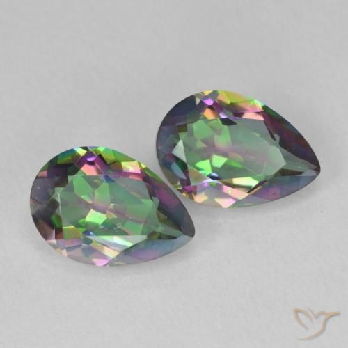 Gemas de Cuarzo Místico Multicolor natural de 3.84 ct, En forma de pera, VVS-VS