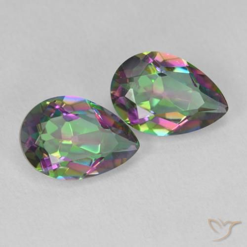 Gemas de Cuarzo Místico Multicolor natural de 3.75 ct, En forma de pera, VVS-VS