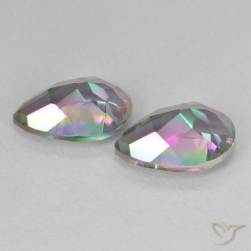 Gemas de Cuarzo Místico Multicolor natural de 3.75 ct, En forma de pera, VVS-VS
