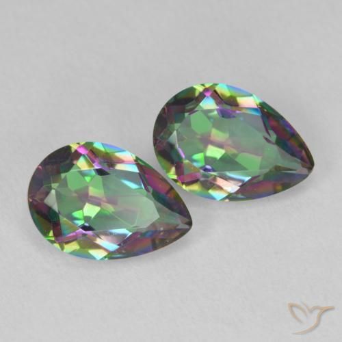 Gemas de Cuarzo Místico Multicolor natural de 3.71 ct, En forma de pera, VVS-VS