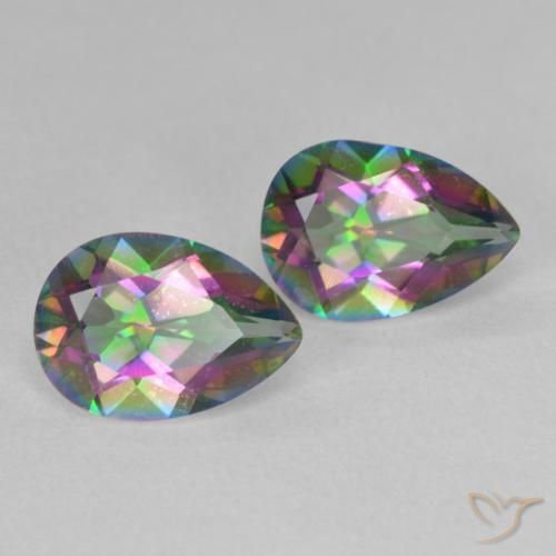 Gemas de Cuarzo Místico Multicolor natural de 3.51 ct, En forma de pera, VVS-VS