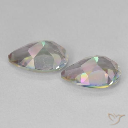 Gemas de Cuarzo Místico Multicolor natural de 3.51 ct, En forma de pera, VVS-VS