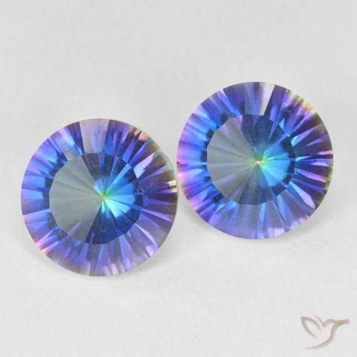 Gemas de cuarzo místico multicolor natural de 3,31 ct, corte redondo, VS