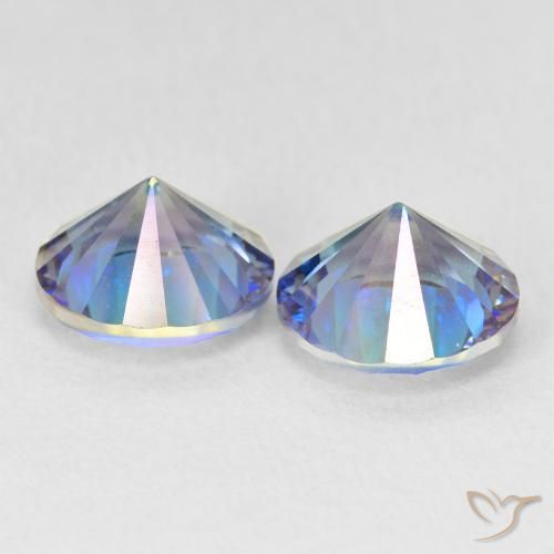 Gemas de cuarzo místico multicolor natural de 3,31 ct, corte redondo, VS
