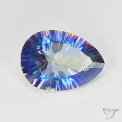 Cuarzo Místico Multicolor natural de 5.26 ct, En forma de pera, VVS-VS
