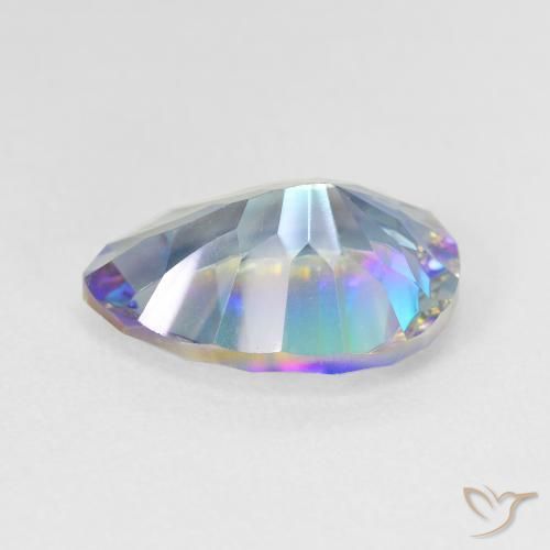 Cuarzo Místico Multicolor natural de 5.26 ct, En forma de pera, VVS-VS