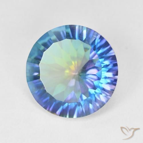 Cuarzo Místico Multicolor natural de 5.08 ct, Redondo, VVS-VS