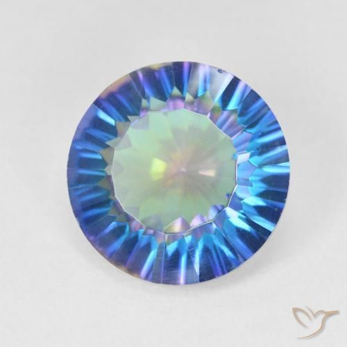 Cuarzo místico multicolor natural de 5,18 ct, corte redondo, VVS-VS