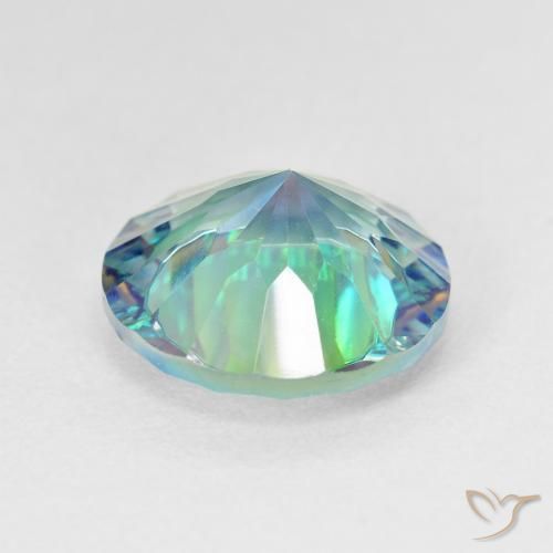 Cuarzo místico multicolor natural de 5,18 ct, corte redondo, VVS-VS