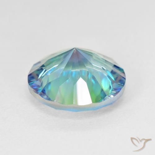 Cuarzo Místico Multicolor natural de 5.29 ct, Redondo, VVS-VS