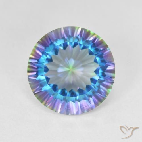 5.12ct Natural Multicolor Cuarzo Místico, Redondo, VVS-VS