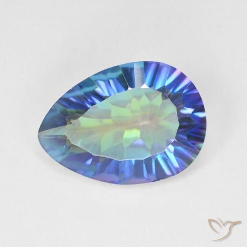4.36ct Natural Multicolor Cuarzo Místico, En forma de pera, VVS-VS