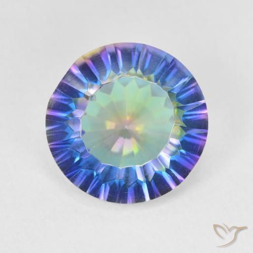 5.13ct Natural Multicolor Cuarzo Místico, Redondo, VVS-VS