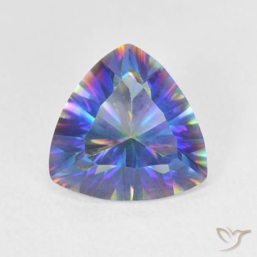 Cuarzo místico multicolor natural de 2,02 ct, trillón, VVS-VS