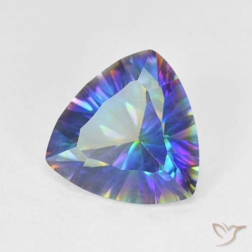 Cuarzo místico multicolor natural de 2,02 ct, trillón, VVS-VS