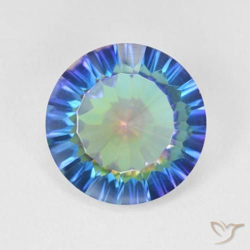 4.88ct Natural Multicolor Cuarzo Místico, Redondo, VVS-VS