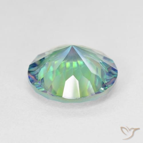 Cuarzo Místico Multicolor natural de 4.88 ct, Redondo, VVS-VS