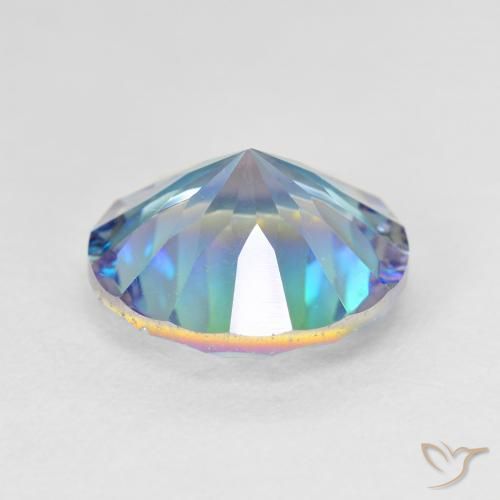 Cuarzo Místico Multicolor natural de 5.48 ct, Redondo, VVS-VS