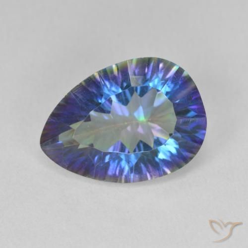 4.82ct Natural Azul multicolor Cuarzo Místico, En forma de pera, VS