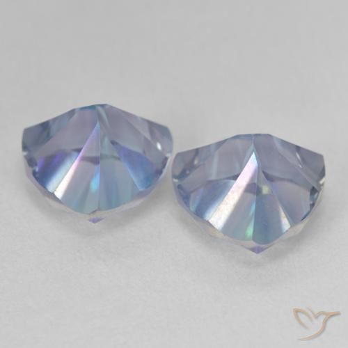 Gemas de Cuarzo Místico Azul multicolor natural de 5.14 ct, Trillón, VS