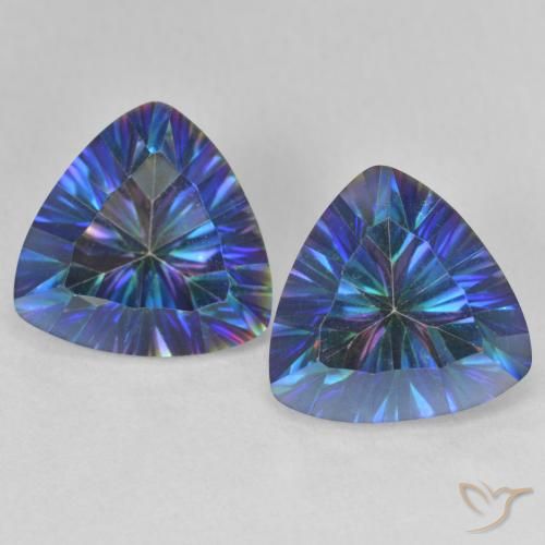 6.07ctw Natural Azul multicolor Cuarzo Místico, Trillón, VVS-VS