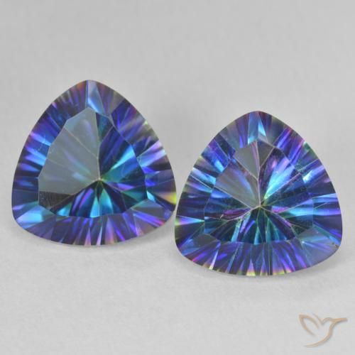 6.27ctw Natural Azul multicolor Cuarzo Místico, Trillón, VVS-VS
