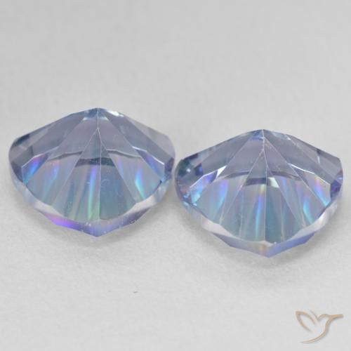 Gemas de Cuarzo Místico Azul multicolor natural de 6.27 ct, Trillón, VVS-VS