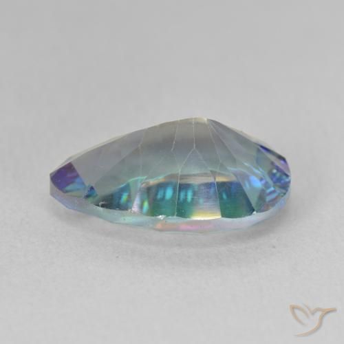 Cuarzo Místico Azul multicolor natural de 4.89 ct, En forma de pera, VVS-VS