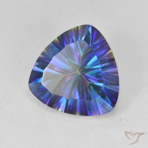 Cuarzo Místico Azul multicolor natural de 3.10 ct, Trillón, VVS-VS