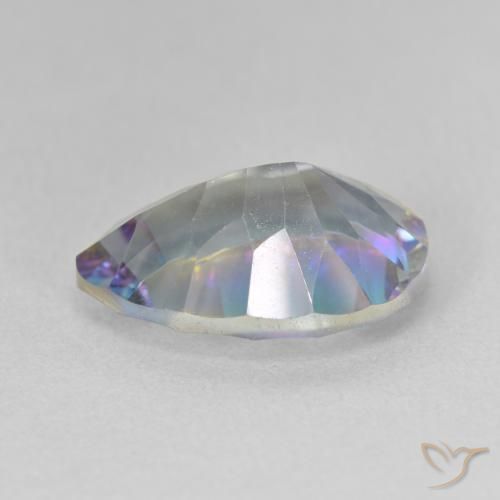Cuarzo Místico Azul multicolor natural de 5.32 ct, En forma de pera, VVS-VS