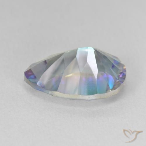 Cuarzo Místico Azul multicolor natural de 5.37 ct, En forma de pera, VVS-VS