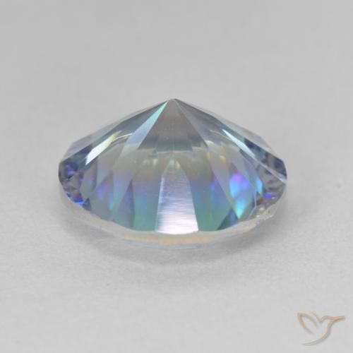 Cuarzo Místico Azul multicolor natural de 5.24 ct, Redondo, VVS-VS