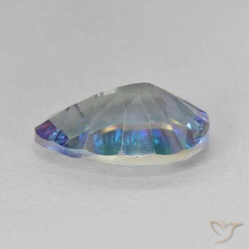 Cuarzo Místico Azul multicolor natural de 4.96 ct, En forma de pera, VVS-VS