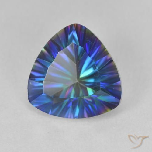 Cuarzo Místico Azul multicolor natural de 2.97 ct, Trillón, VVS-VS