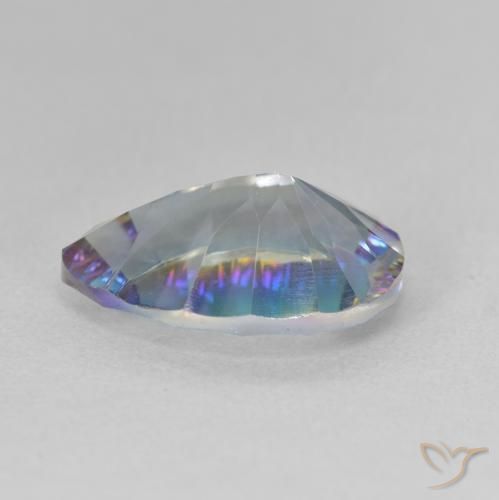 Cuarzo Místico Azul multicolor natural de 4.73 ct, En forma de pera, VVS-VS