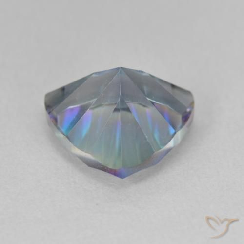 Cuarzo Místico Azul multicolor natural de 2.97 ct, Trillón, VVS-VS