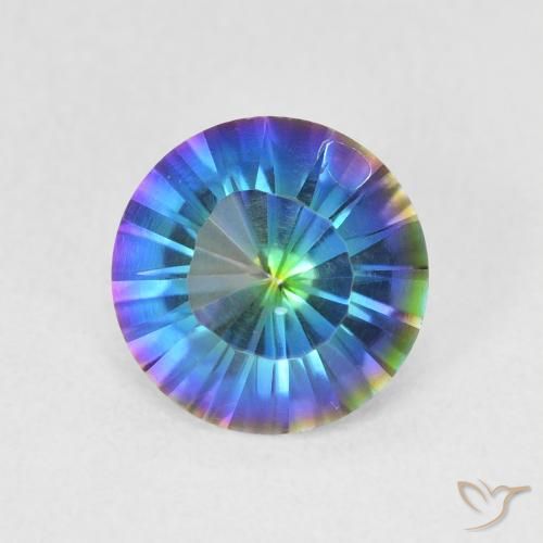 1.53ct Natural Multicolor Cuarzo Místico, Redondo, VVS