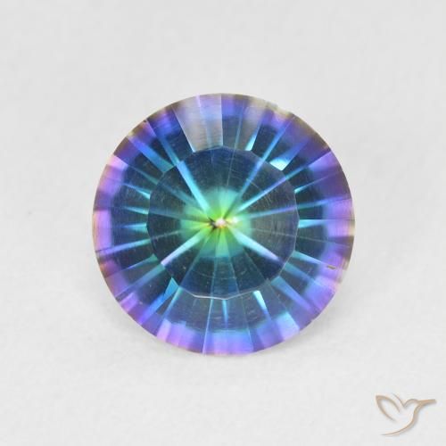 1.59ct Natural Multicolor Cuarzo Místico, Redondo, VVS